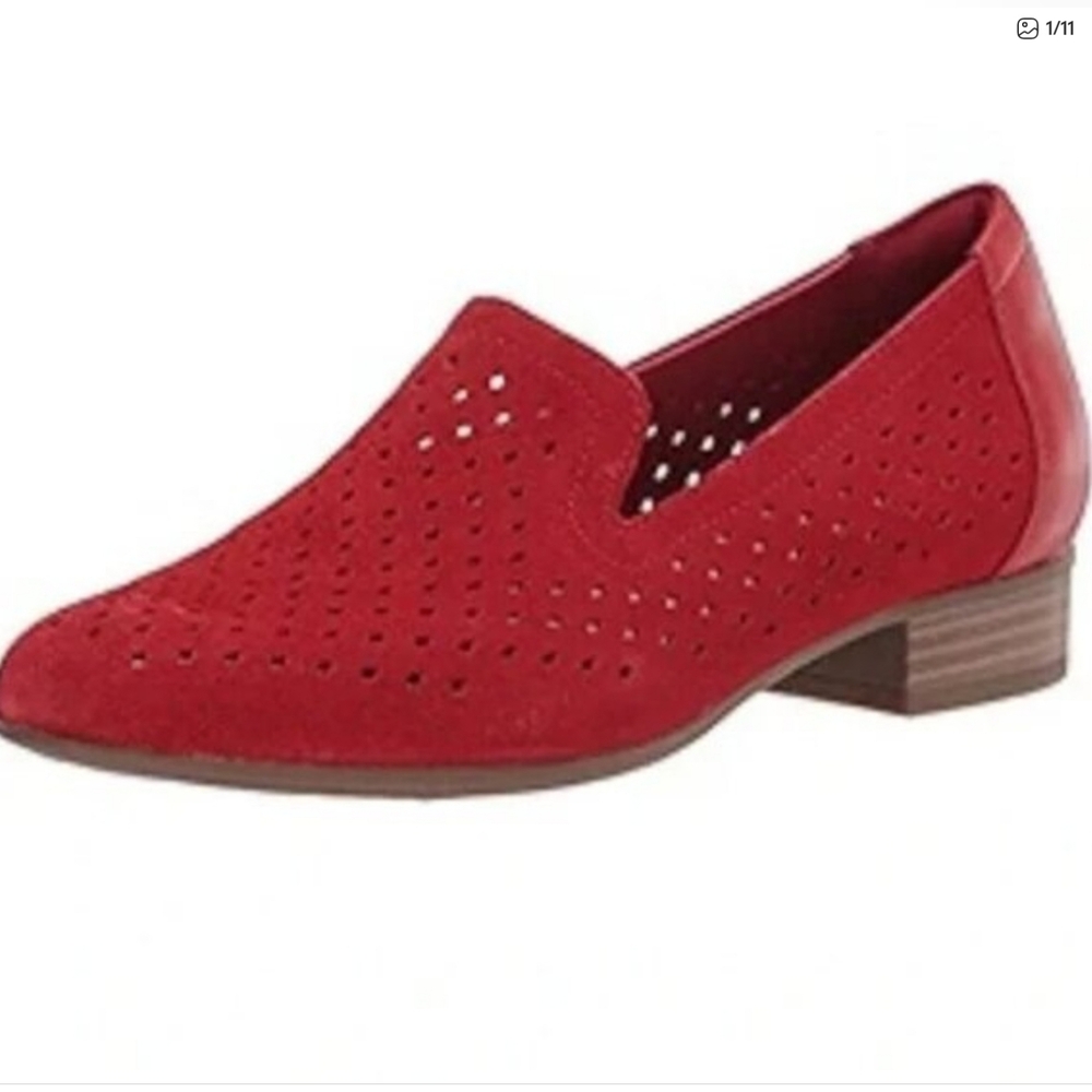CLARKS COLLECTION Women’s Pink Notched Juliet Hayes Loafers Shoes – Size 12